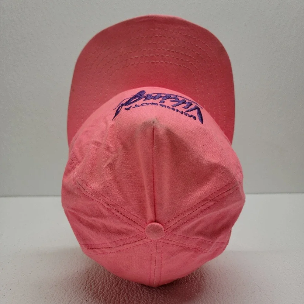 Vintage New Era NFL Minnesota Vikings Neon Pink Nylon Script Snapback Hat